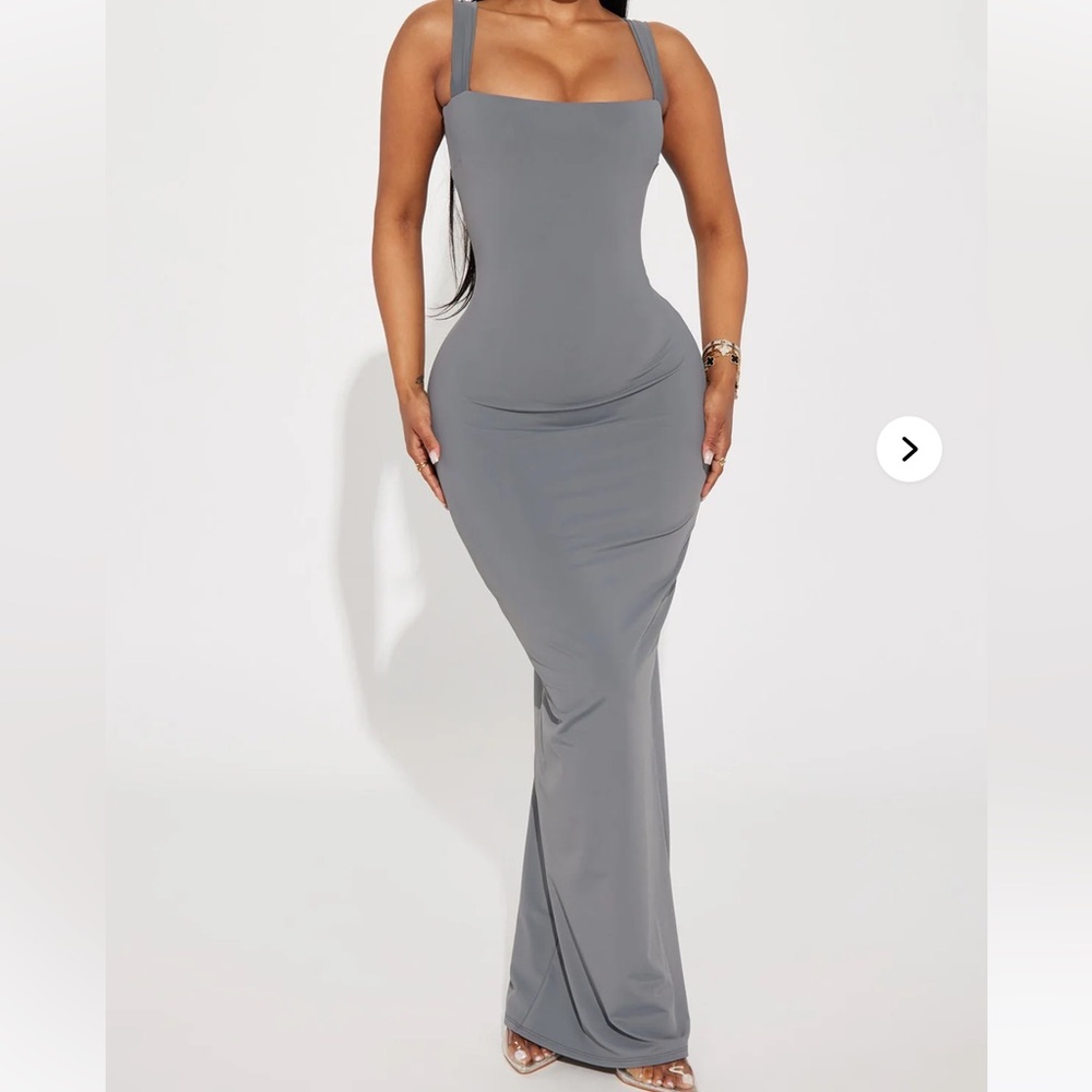 Fashion Nova Elegant Gray Maxi Dress